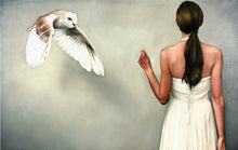 Load image into Gallery viewer, Lovely Bird Lady Home Decor Nordic Canvas Painting Wall Art Animal Figure Picture Art Posters and Prints for Living Room Decor
