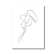 Load image into Gallery viewer, Nude Body Abstract One Line Drawing Art Painting Picture Feminine Naked Woman Figure Erotic Wall Art Canvas Prints Bedroom Decor
