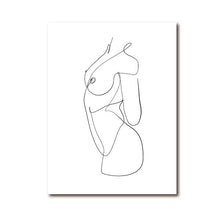 Load image into Gallery viewer, Nude Body Abstract One Line Drawing Art Painting Picture Feminine Naked Woman Figure Erotic Wall Art Canvas Prints Bedroom Decor

